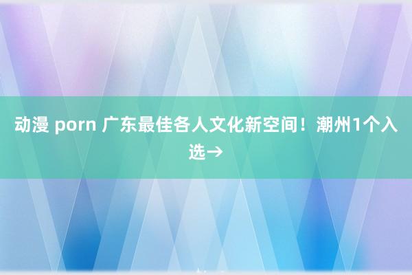 动漫 porn 广东最佳各人文化新空间！潮州1个入选→