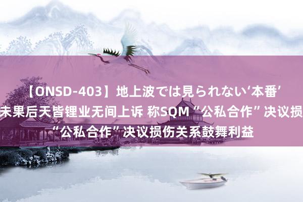 【ONSD-403】地上波では見られない‘本番’4時間 复议肯求未果后天皆锂业无间上诉 称SQM“公私合作”决议损伤关系鼓舞利益