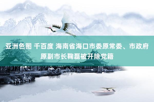 亚洲色图 千百度 海南省海口市委原常委、市政府原副市长鞠磊被开除党籍